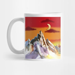 Desert Moon over Mountains Mug